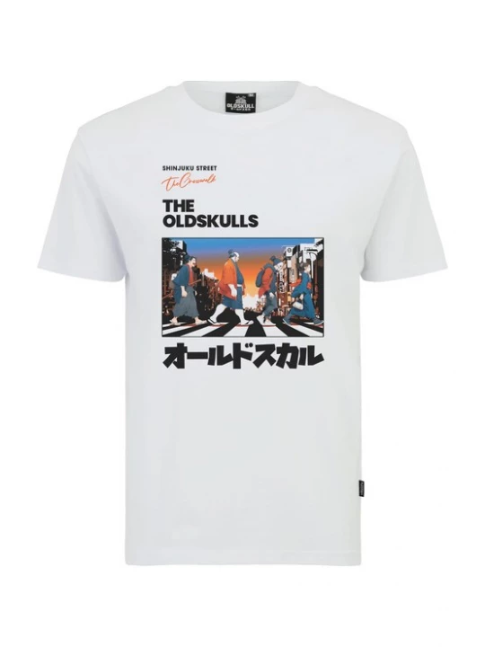 Foto van product Oldskull Shirt 'Asian Icons Legends Walking Graphic' wit