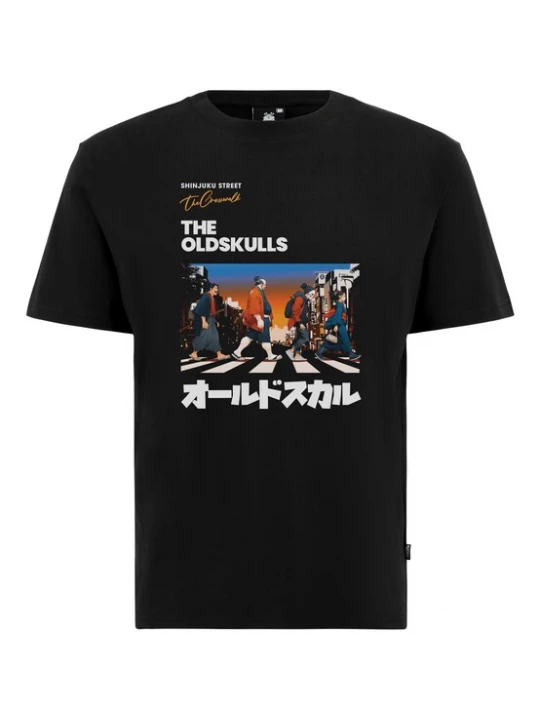 Foto van product Oldskull Shirt 'Asian Icons Legends Walking Graphic' zwart
