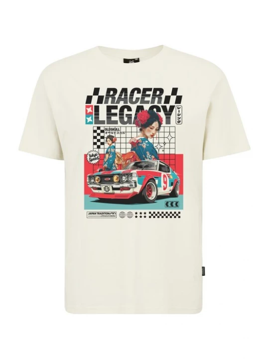 Foto van product Oldskull Shirt 'Asian Kimono Racing Club Graphic' offwhite