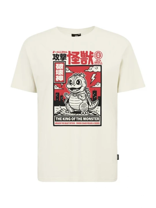 Foto van product Oldskull Shirt 'Asian Mini Monster Graphic' offwhite