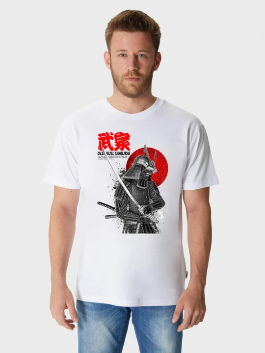 Foto van product Oldskull Shirt 'Asian Swordsman' rood / zwart / wit