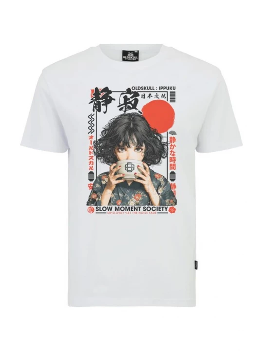 Foto van product Oldskull Shirt 'Asian Tea Time Kimono Graphic' wit