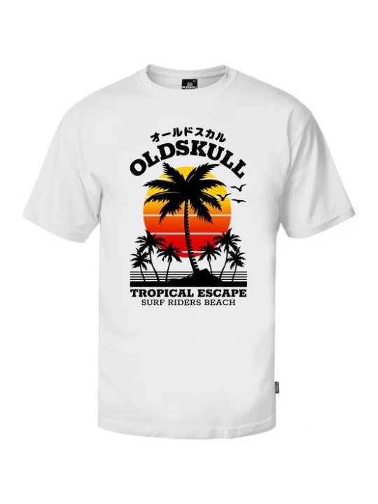 Foto van product Oldskull Shirt 'Wrldvibe Palmtee' wit