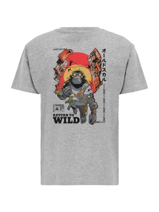 Foto van product Oldskull Shirt 'Wrldvibe Return to Wild Graphic' grijs