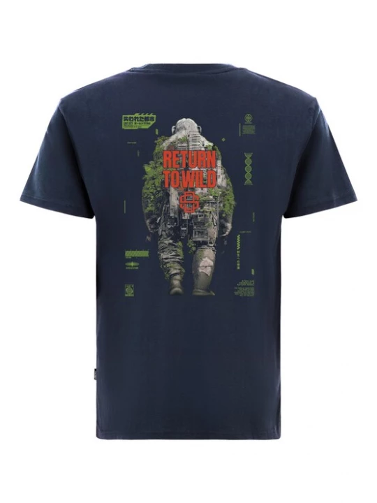 Foto van product Oldskull Shirt 'Wrldvibe Urban Jungle Graphic' donkerblauw