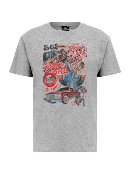 Foto van product Oldskull Shirt 'Xtreme Retro Rock Skull Graphic' grijs