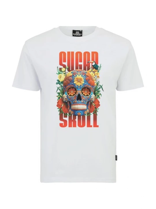 Foto van product Oldskull Shirt 'Xtreme Sugar Skull Graphic' wit