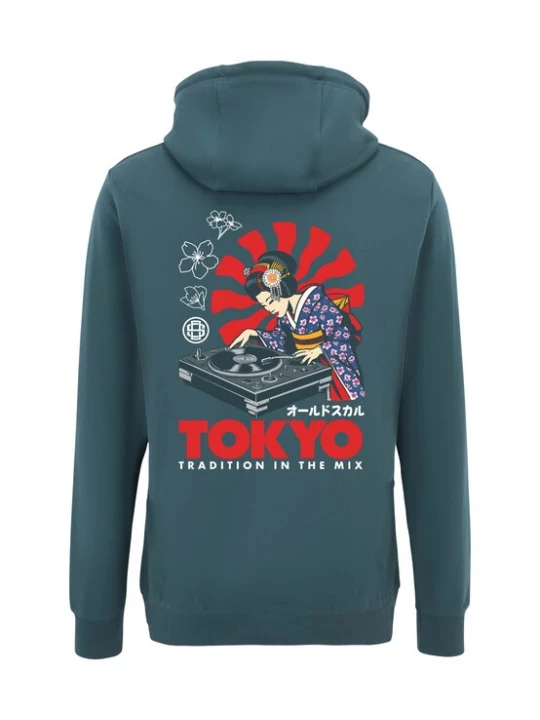 Foto van product Oldskull Trui 'Asian Neon Djane' donkerblauw / petrol / rood