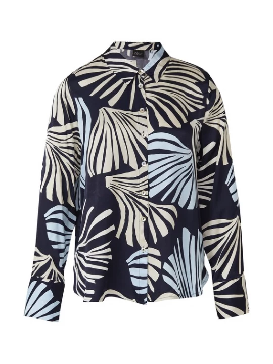 Foto van product .Oliver BLACK LABEL Blouse navy / lichtblauw / lichtgeel s.Oliver