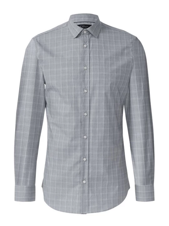 Foto van product .Oliver BLACK LABEL Overhemd grijs / wit s.Oliver