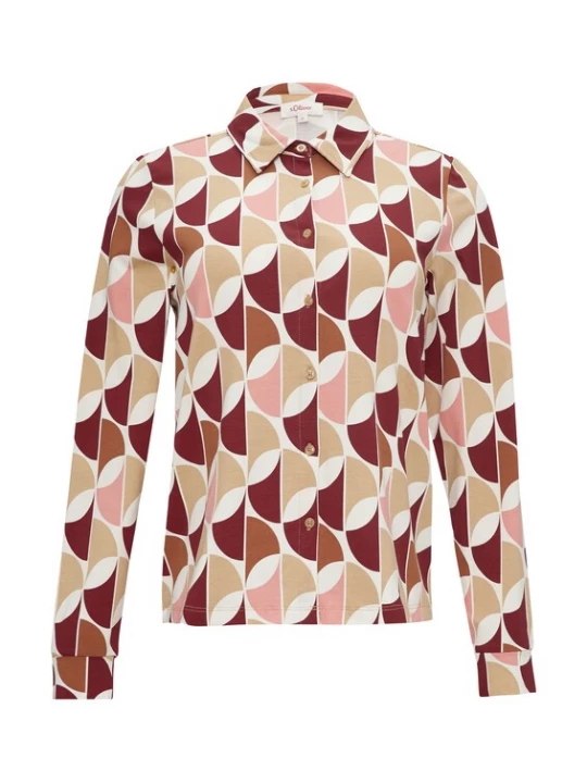 Foto van product .Oliver Blouse beige / bruin / aubergine / pink / wit s.Oliver