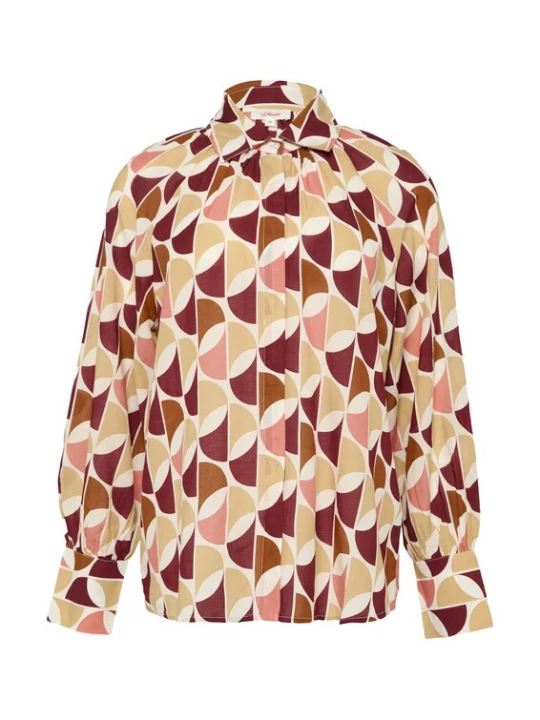 Foto van product .Oliver Blouse beige / framboos / donkerrood / offwhite s.Oliver