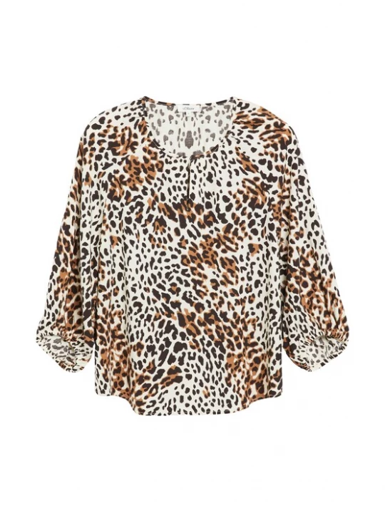 Foto van product .Oliver Blouse crème / bruin / zwart s.Oliver
