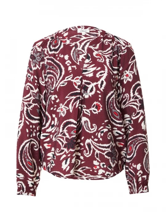 Foto van product .Oliver Blouse grijs / rood / bordeaux / wit s.Oliver