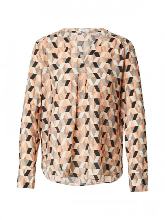 Foto van product .Oliver Blouse lichtbruin / oranje / zwart s.Oliver