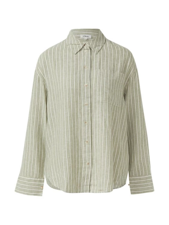 Foto van product .Oliver Blouse pastelgroen / wit s.Oliver