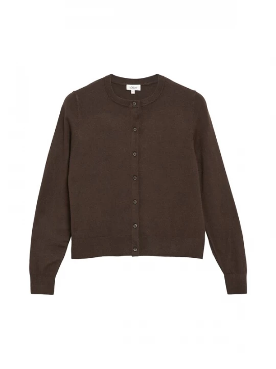 Foto van product .Oliver Gebreid vest donkerbruin s.Oliver
