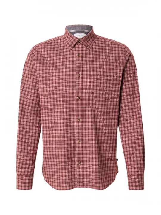 Foto van product .Oliver Overhemd bordeaux / donkerrood / wit s.Oliver