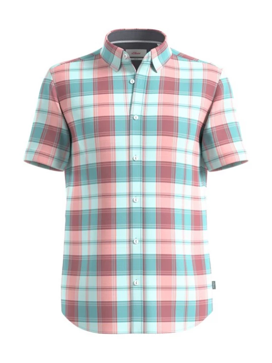Foto van product .Oliver Overhemd cyaan blauw / lichtblauw / rood s.Oliver