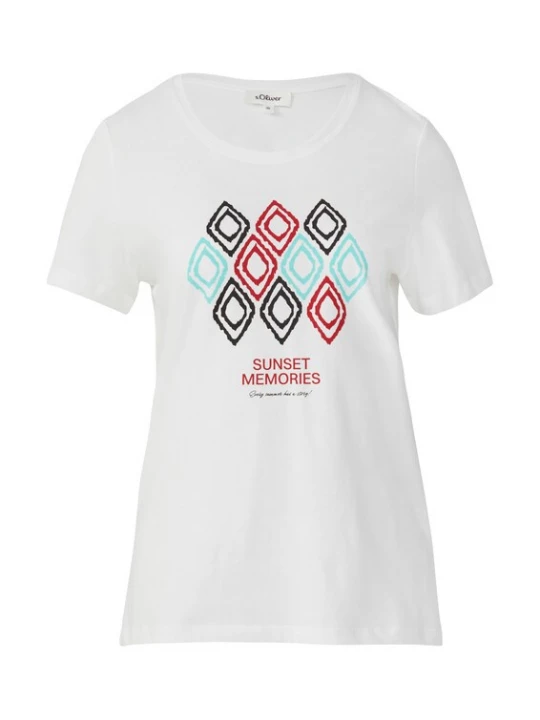 Foto van product .Oliver Shirt aqua / karmijnrood / zwart / wit s.Oliver