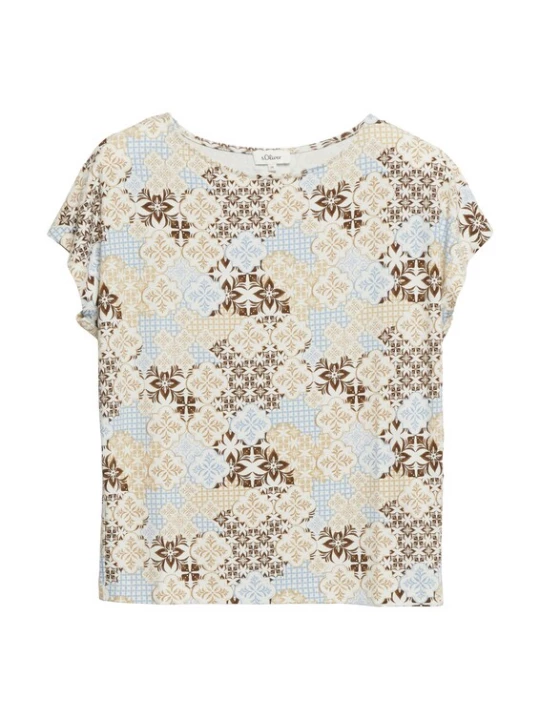 Foto van product .Oliver Shirt ecru / sand / lichtblauw / bruin s.Oliver
