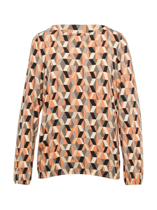 Foto van product .Oliver Shirt grijs / lichtoranje / zwart / wit s.Oliver