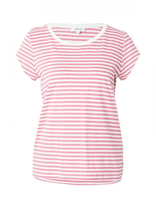 Foto van product .Oliver Shirt koraal / wit s.Oliver