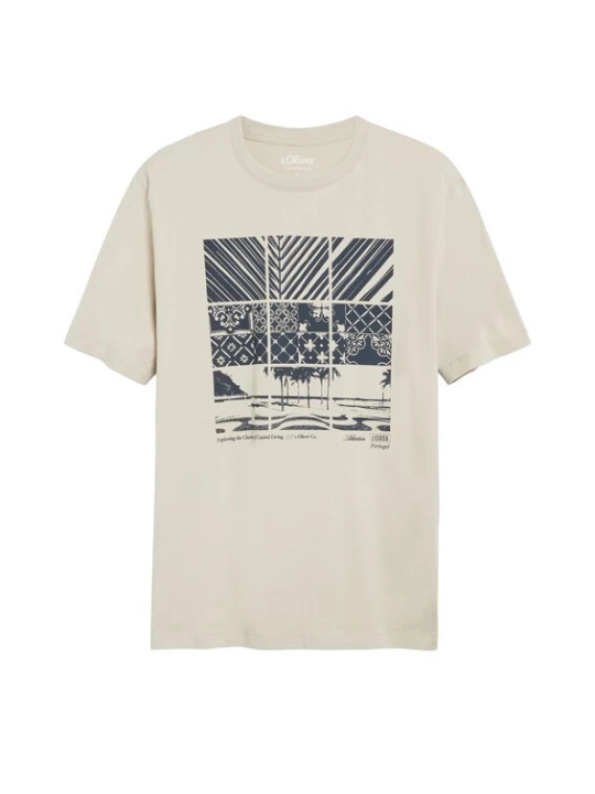 Foto van product .Oliver Shirt lichtbeige / marine s.Oliver