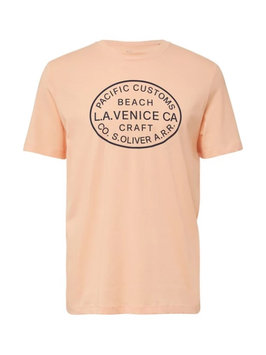 Foto van product .Oliver Shirt lichtoranje / zwart s.Oliver