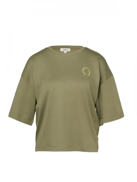 Foto van product .Oliver Shirt '.Oliver - Dames t-shirt' kaki s.Oliver