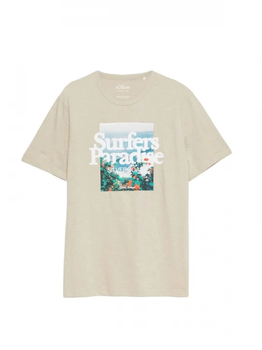 Foto van product s.Oliver Shirt 's.Oliver - Heren t-shirt' beige