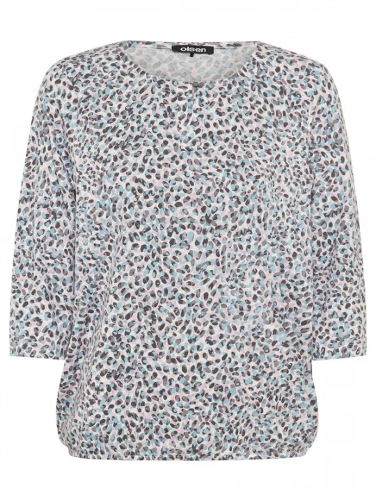 Foto van product Olsen Shirt hemelsblauw / pastelroze / zwart / wit