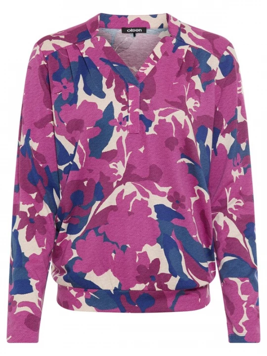 Foto van product Olsen Shirt lichtbeige / blauw / lila / bordeaux