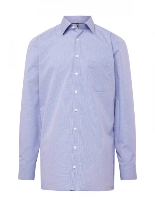 Foto van product OLYMP Overhemd smoky blue / wit