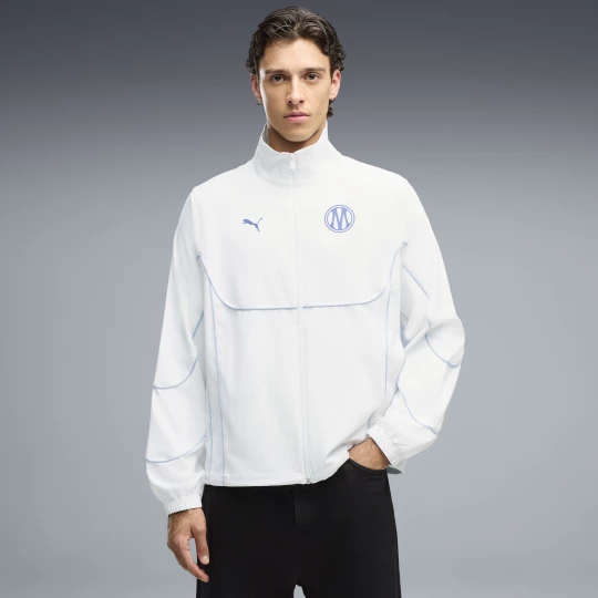 Foto van product Olympique de Marseille PUMATECH-X trainingsjack met volledige rits voor Heren, Blauw / Wit