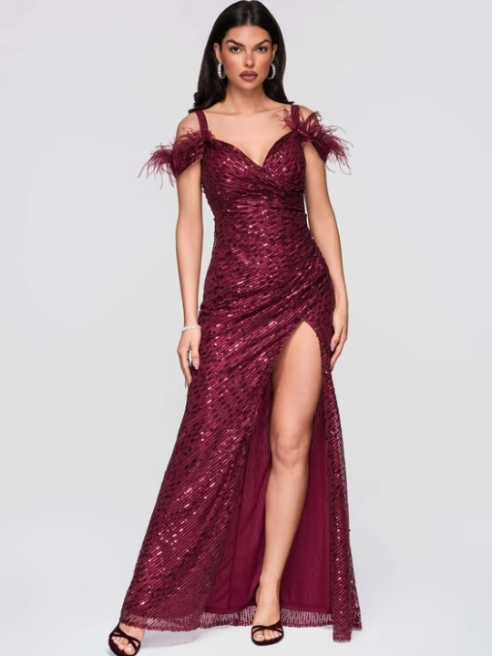 Foto van product Ombre Avondjurk bordeaux