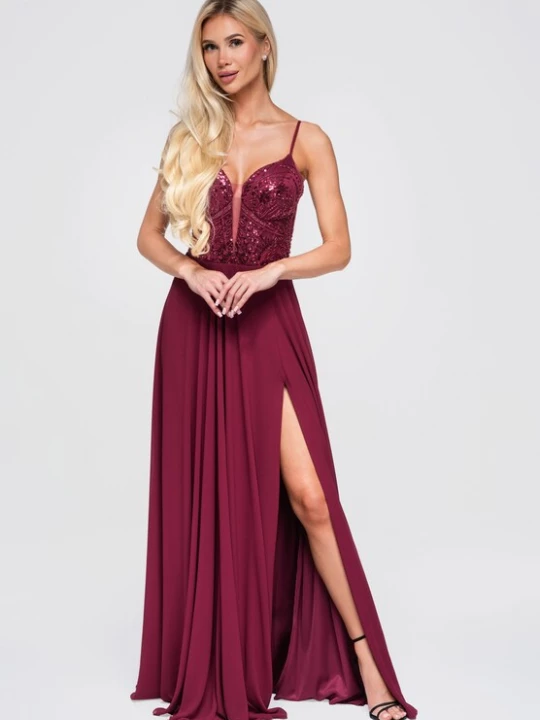 Foto van product Ombre Avondjurk bordeaux