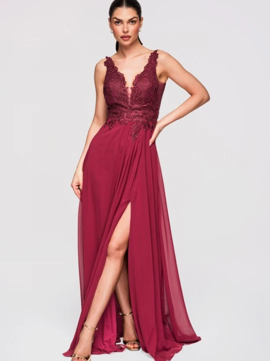 Foto van product Ombre Avondjurk bordeaux