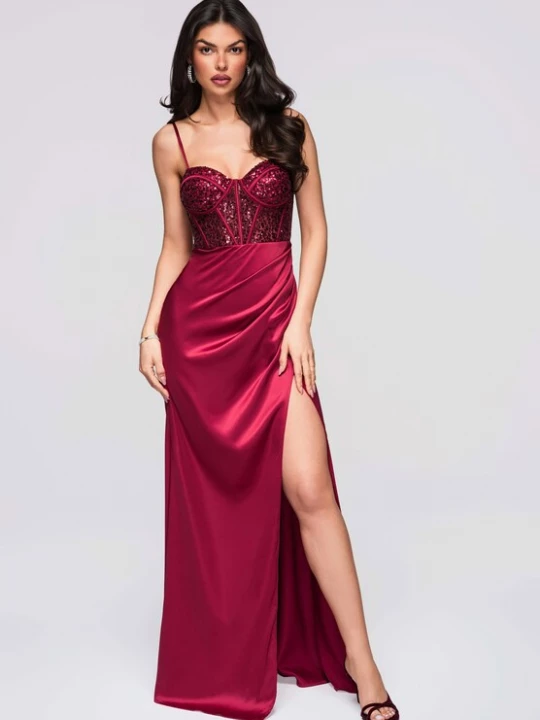 Foto van product Ombre Avondjurk bordeaux