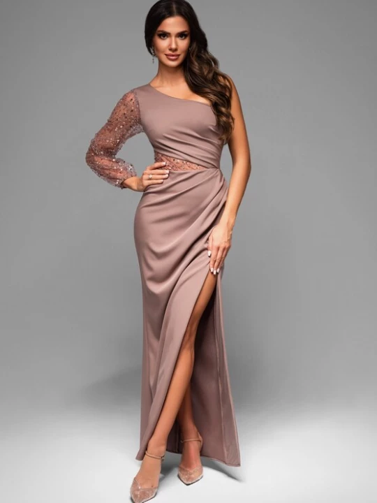 Foto van product Ombre Avondjurk donkerbeige