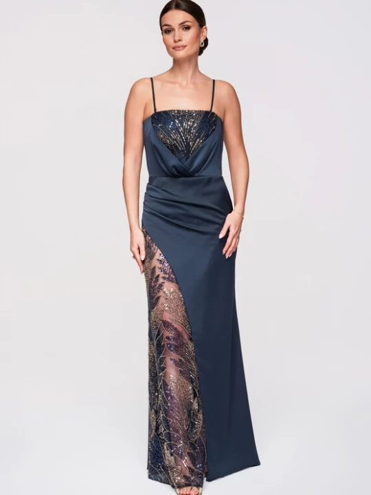 Foto van product Ombre Avondjurk navy / goud