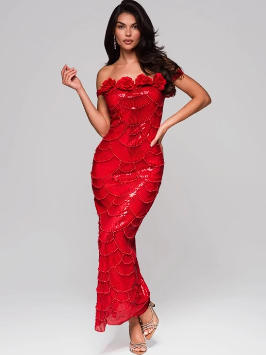 Foto van product Ombre Avondjurk rood