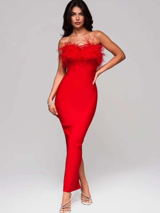 Foto van product Ombre Avondjurk rood