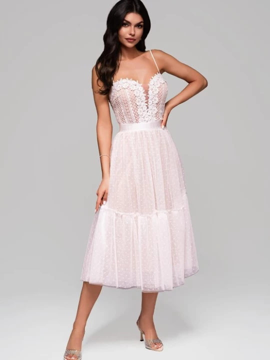 Foto van product Ombre Avondjurk 'Valentina' wit