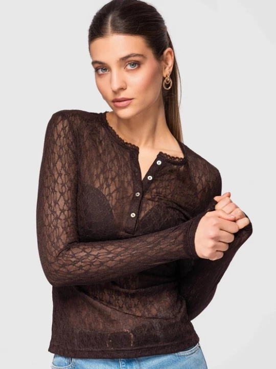 Foto van product Ombre Blouse 'OW-TS-E0013' donkerbruin