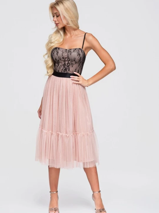 Foto van product Ombre Cocktailjurk beige / zwart