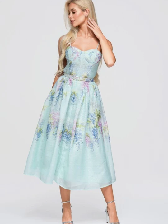 Foto van product Ombre Jurk turquoise / royal blue / koningsblauw / lichtgroen / orchidee