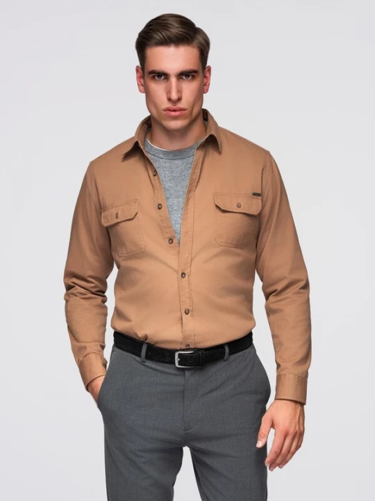 Foto van product Ombre Overhemd 'OM-SHCS-0146' karamel