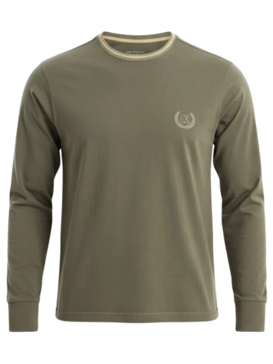 Foto van product Ombre Shirt crème / olijfgroen