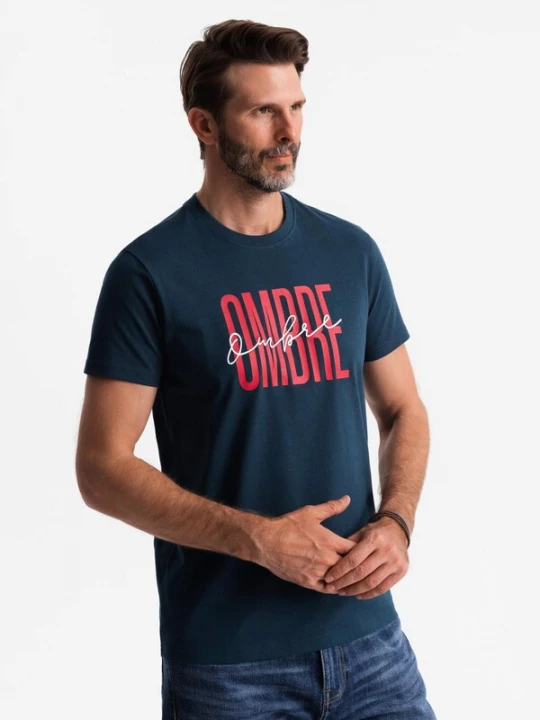 Foto van product Ombre Shirt donkerblauw / rood / wit